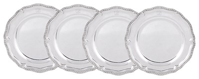 Lot 554 - A SET OF FOUR GEORGE II SILVER SECOND COURSE DISHES