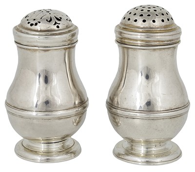 Lot 562 - TWO GEORGE I SILVER BUN PEPPERS