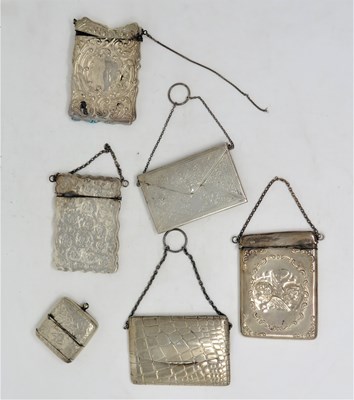 Lot 583 - FIVE SILVER CARD CASES
