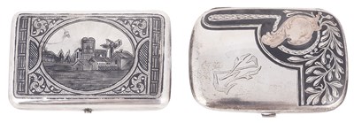 Lot 616 - A RUSSIAN SILVER AND NIELLO CIGARETTE CASE