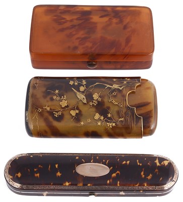 Lot 644 - ~A TORTOISESHELL SPECTACLES CASE