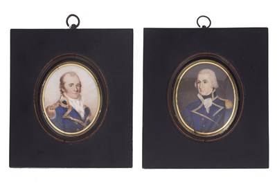 Lot 658 - ~A POSTHUMOUS PORTRAIT MINIATURE OF CAPTAIN JAMES BRADBY RN