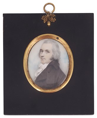 Lot 660 - ~A PORTRAIT MINIATURE OF A GENTLEMAN