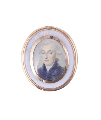 Lot 668 - ~A PORTRAIT MINIATURE OF A GENTLEMAN