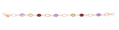 Lot 689 - MULTICOLOURED GEMSTONE BRACELET