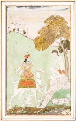 Lot 697 - A SCENE FROM THE STORY OF LAILA AND MAJNUN, PROBABLY LUCKNOW,  INDIA, 18TH CENTURY
