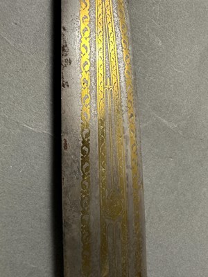 Lot 557 - □ A DECORATED SWORD (KILIG) IN OTTOMAN TURKISH 17TH CENTURY STYLE, 20TH CENTURY, PROBABLY SYRIA