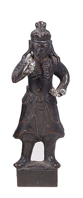 Lot 24 - A CHINESE BRONZE FIGURE OF A WARRIOR