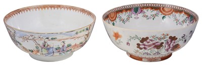 Lot 34 - TWO CHINESE PORCELAIN PUNCH BOWLS