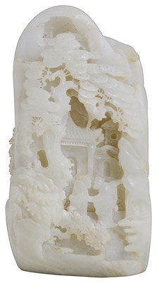 Lot 43 - A CHINESE HARDSTONE MOUNTAIN