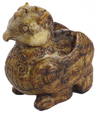 Lot 59 - A CHINESE ARCHAISTIC JADE BIRD