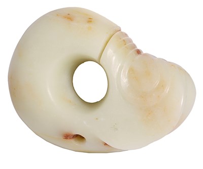 Lot 62 - A CHINESE NEOLITHIC STYLE JADE SPLIT RING