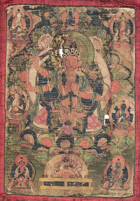 Lot 74 - A THANG-KA DEPICTING MANJUSRI
