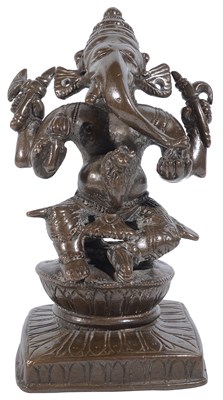 Lot 132 - A BRONZE FIGURE OF GANESHA