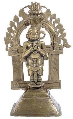Lot 135 - A BRASS HANUMAN SHRINE