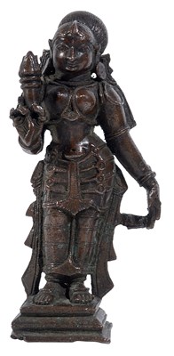 Lot 139 - A BRONZE FIGURE OF LAKSHMI