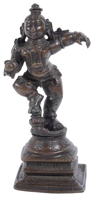 Lot 142 - A BRONZE FIGURE OF DANCING KRISHNA
