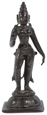 Lot 143 - A BRONZE FIGURE OF LAKSHMI