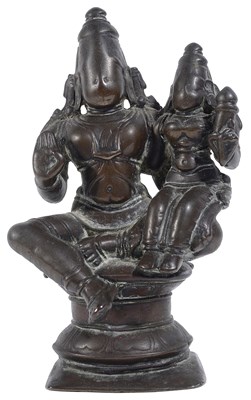 Lot 144 - A BRONZE IMAGE OF LAKSHMINARAYANA