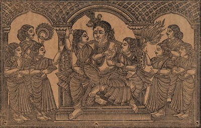 Lot 663 - A GROUP OF SEVEN SMALL LITHOGRAPHS, TAMIL NADU, SOUTH INDIA, LATE 19TH CENTURY