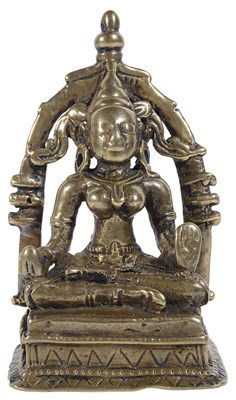 Lot 151 - A BRASS FIGURE OF A HINDU GODDESS