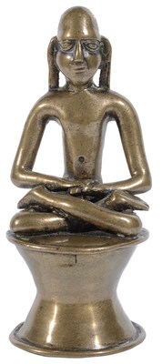 Lot 154 - AN UNUSUAL BRONZE FIGURE OF A JINA