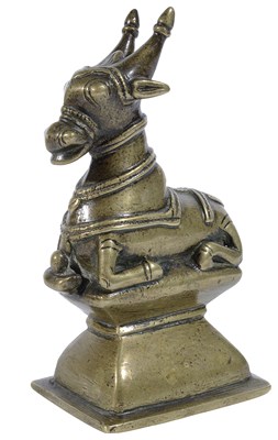 Lot 160 - A BRONZE FIGURE OF NANDI BULL
