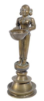 Lot 163 - A BRONZE FIGURE OF DIPALAKSHMI
