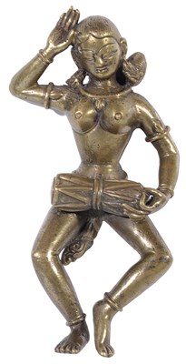 Lot 166 - A BRONZE FIGURE OF A FEMALE DANCER
