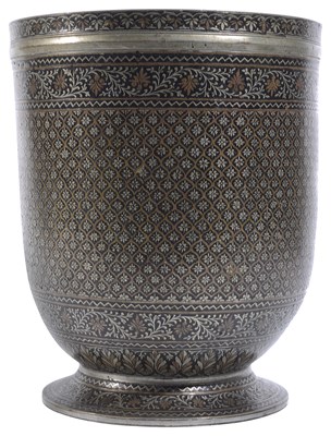 Lot 176 - A MORADABAD BRASS VASE