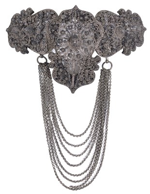 Lot 178 - A SILVER FILIGREE WOMEN'S BELT BUCKLE