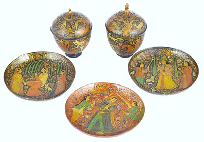 Lot 189 - A GROUP OF KASHMIR LACQUER OBJECTS