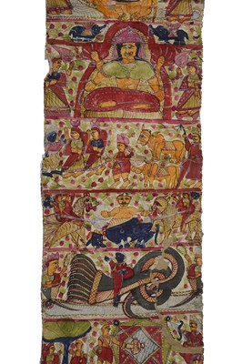 Lot 217 - A NARRATIVE SCROLL DEPICTING SCENES FROM THE RAMAYANA