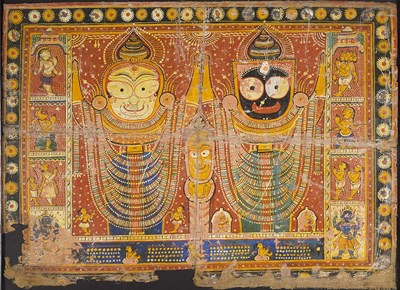 Lot 244 - TWO PAINTINGS OF THE JAGANNATH DEITIES