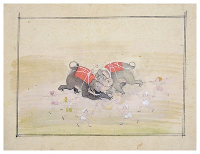 Lot 245 - AN ELEPHANT FIGHT
