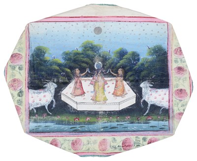 Lot 247 - A SMALL PAINTED COTTON COVER (KHANDAPATA)