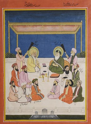 Lot 255 - A MEETING OF SUFI SAINTS WITH GURU NANAK