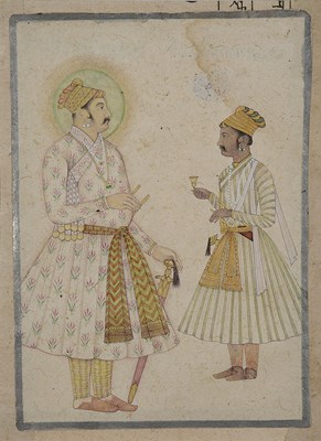 Lot 256 - A DOUBLE PORTRAIT: GAJ SINGH OF JODHPUR AND ANUP SINGH JI OF BIKANER