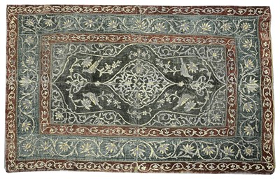 Lot 269 - AN EMBROIDERED VELVET PANEL