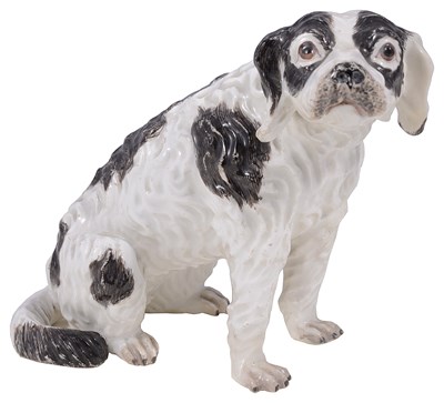 Lot 278 - A MEISSEN FIGURE OF A HUNTING DOG