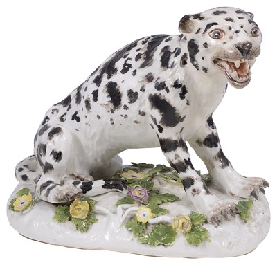 Lot 279 - A MEISSEN FIGURE OF A LEOPARD