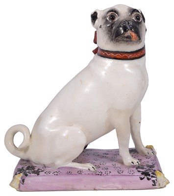 Lot 280 - A MEISSEN FIGURE OF A PUG