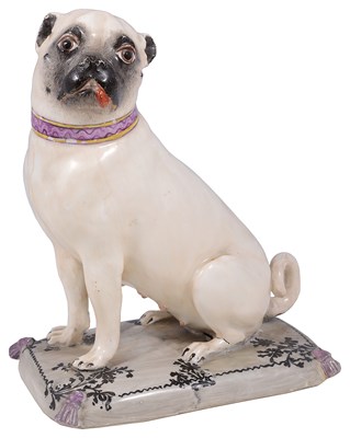 Lot 281 - A MEISSEN FIGURE OF A PUG