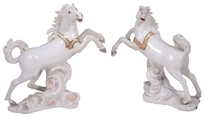 Lot 283 - TWO MEISSEN FIGURES OF HORSES