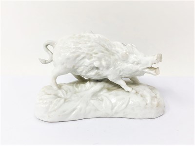 Lot 284 - A CONTINENTAL PORCELAIN FIGURE OF A BOAR