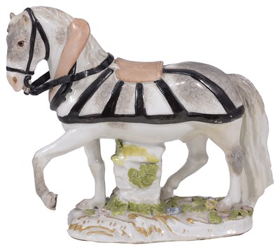 Lot 287 - A MEISSEN FIGURE OF A HORSE IN HARNESS