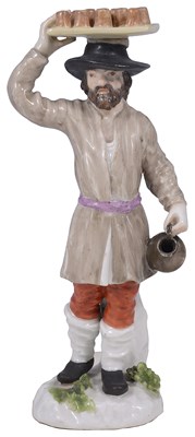 Lot 290 - A MEISSEN 'CRIS DE ST PETERSBOURG' SERIES FIGURE OF A DRINKS SELLER