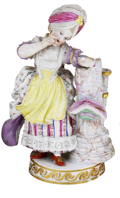 Lot 299 - A MEISSEN FIGURE OF A GIRL