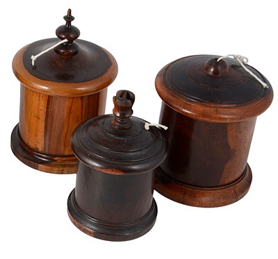 Lot 310 - THREE LIGNUM VITAE STRING BOXES