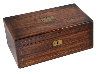 Lot 312 - ËœAN AMERICAN ROSEWOOD DRESSING / WRITING BOX